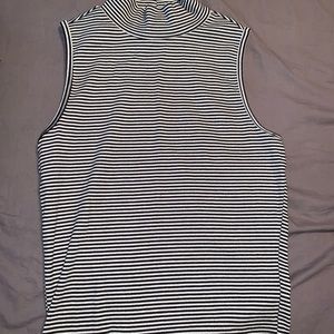 White and Black Striped crop top
